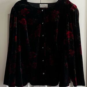 Dress Barn Formal Evening Wear Floral Velvet Jacket Size 2X